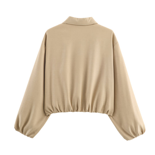 Damen lässige Übergangsjacke mit elastischen Bündchen EB