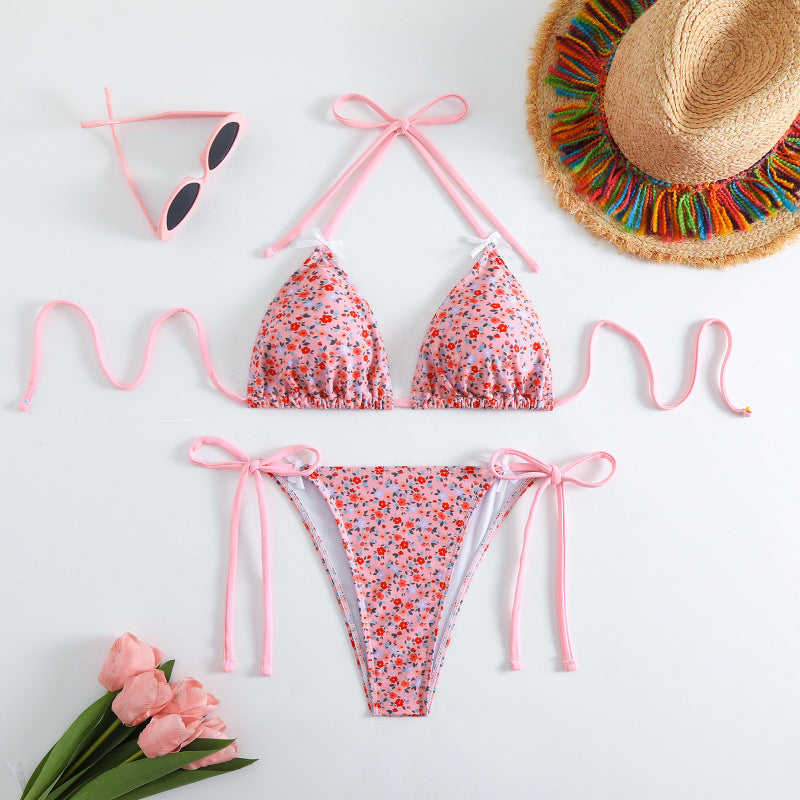 Damen Blumiger Triangel-Bikini EB