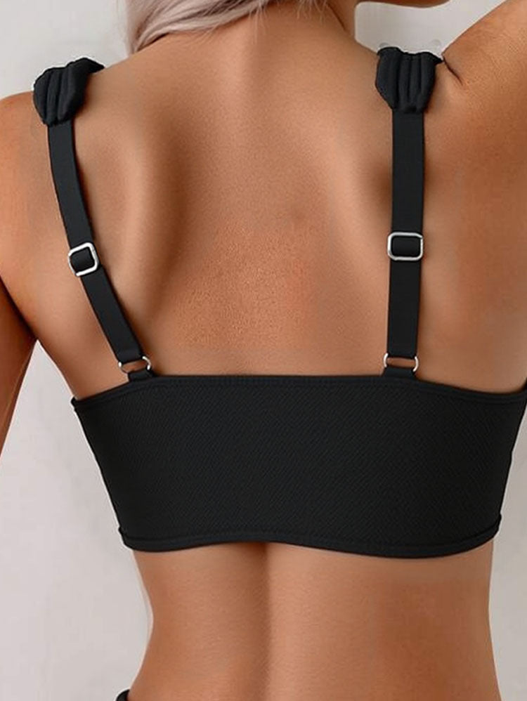Damen Bandeau-Bikini mit breiten Trägern EB