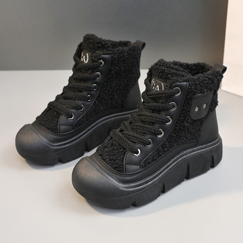 Damen modische High-Top Sneakers mit kuscheligem Innenfutter EB