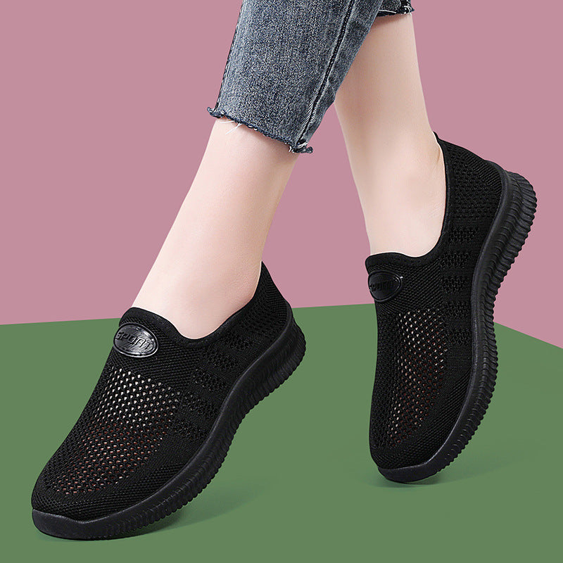 Damen Bequeme Slip-On Freizeitschuhe mit atmungsaktivem Obermaterial EB
