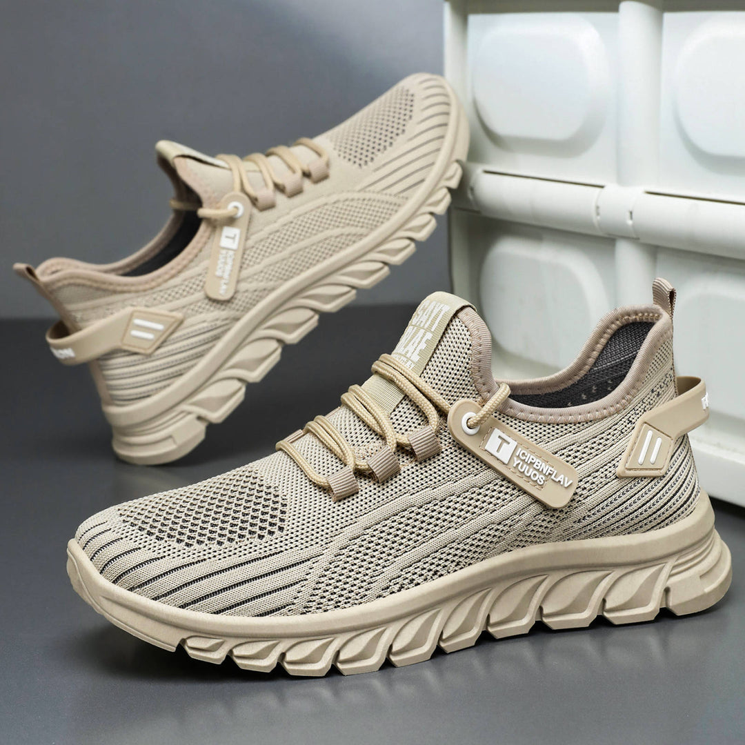 Herren nan atmungsaktiver Strick-Chunky-Sneaker mit elastischem Einstieg, stabiler Dämpfungssohle und Zuglasche EB
