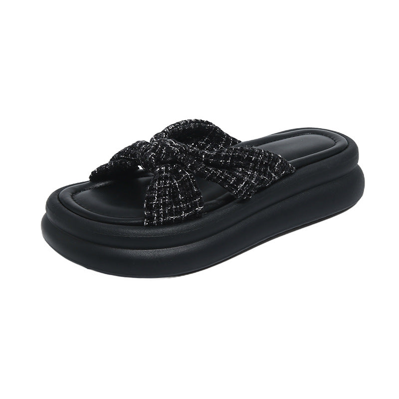 Damen Bequeme Slippers mit modischem Schleifen-Design EB