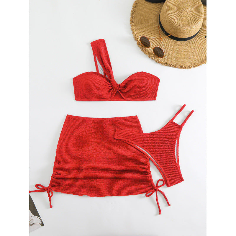 Damen Bikini-Set mit elegantem Wickelrock und modischem Oberteil EB