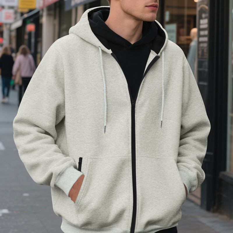 Herren Zip-Hoodie mit praktischen Taschen und atmungsaktiver Fleece-Innenausstattung EB