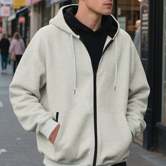 Herren Zip-Hoodie mit praktischen Taschen und atmungsaktiver Fleece-Innenausstattung EB