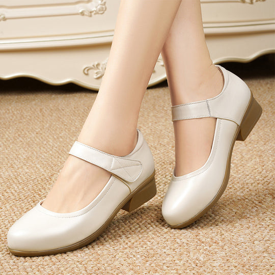 Damen Mary Jane Ballerinas mit verstellbarem Riemen und bequemem Fußbett EB