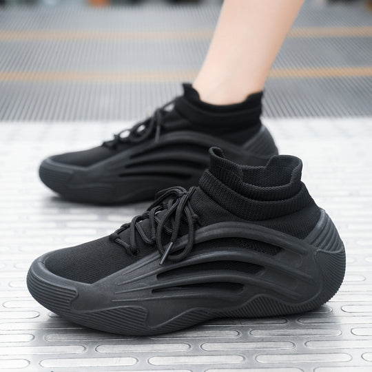 Damen Sportliche High-Performance Sneakers mit elastischem Strickoberteil und rutschfester Sohle EB