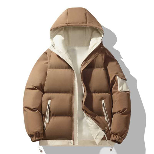 Herren urbaner Steppanorak mit Kapuze, kontrastiertem Futter und Multitaschen EB