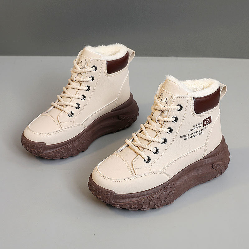 Damen Winterliche High-Top Sneakers mit kuscheligem Innenfutter und robustem Laufprofil EB