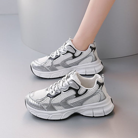 Damen sportliche Laufschuhe mit atmungsaktiver Mesh-Oberfläche und dämpfender Sohle EB