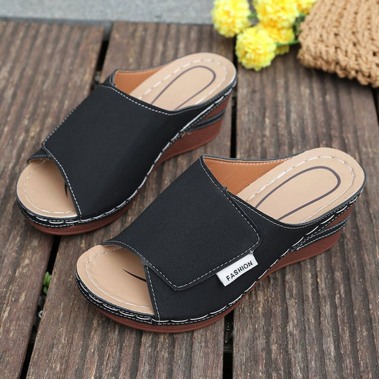 Damen Bequeme Wedge-Pantoletten EB