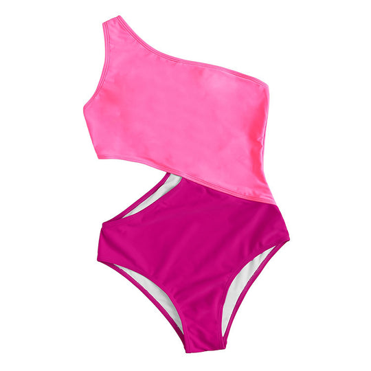 Damen Einseitiger Badeanzug mit asymmetrischem Design EB