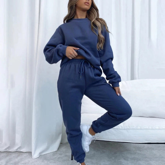 Damen angesagtes Oversized Loungewear-Set aus weichem Fleece EB