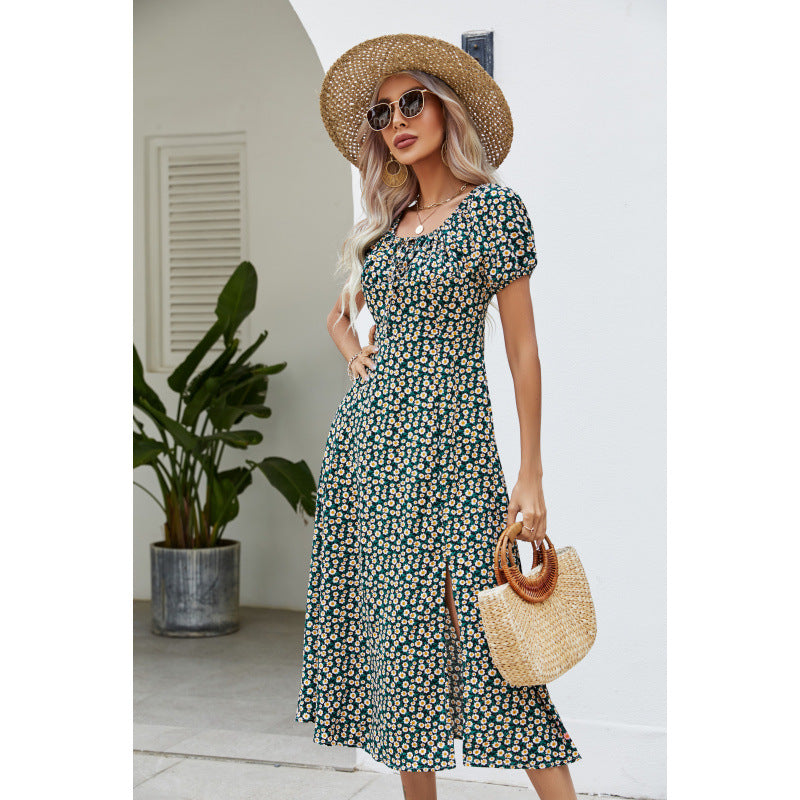 Damen Maxikleid mit floralem Design und schwingendem Saum EB 1777047927