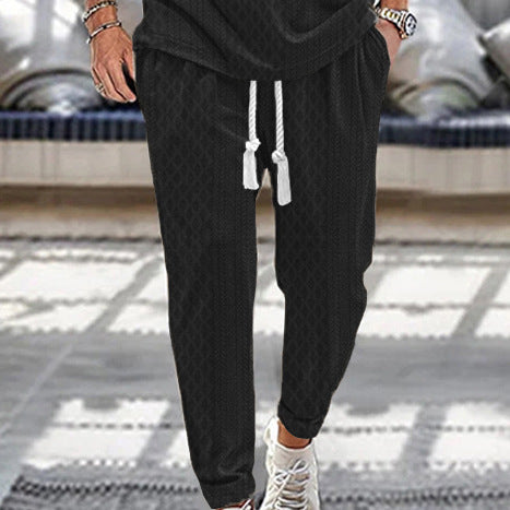 Herren Slim-Tapered Joggerhose im Struktur-Design mit Kordelzug und Eingrifftaschen EB