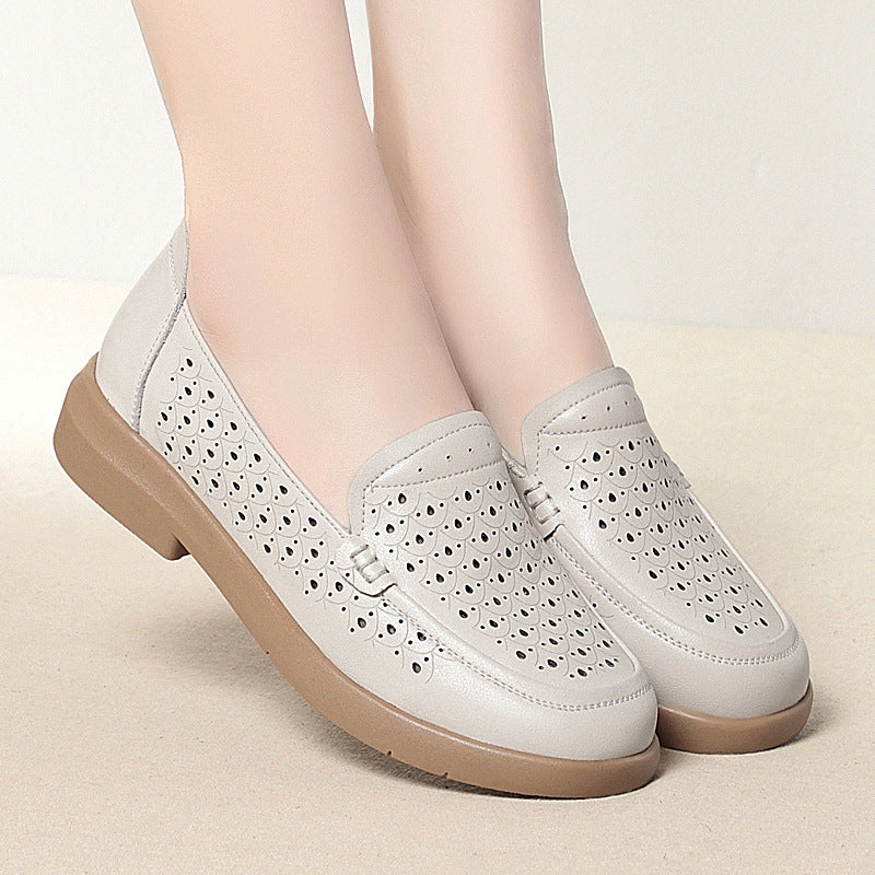Damen atmungsaktive Mokassins mit eleganten Perforationen EB
