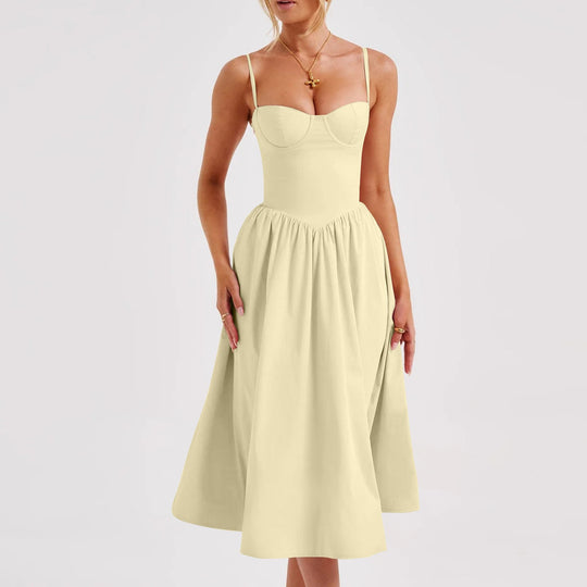 Damen Midi-Kleid mit taillierter Silhouette und A-Linie EB