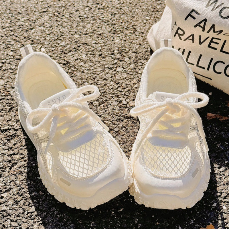Damen Atmungsaktive Sneaker mit modischem Netzdesign und Glitzerakzenten EB