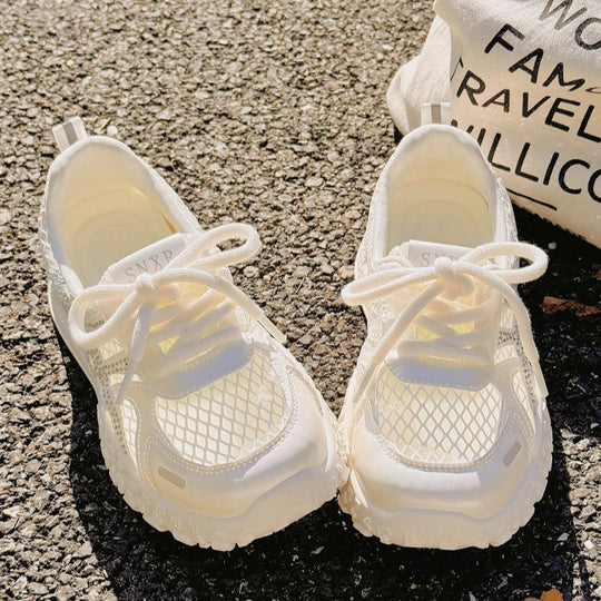 Damen Atmungsaktive Sneaker mit modischem Netzdesign und Glitzerakzenten EB