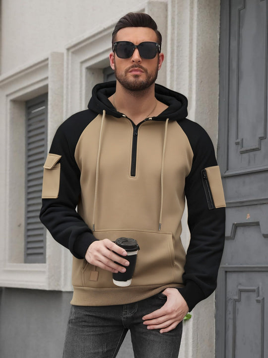 Herren Modischer Kapuzenpullover mit praktischen Reißverschluss-Details und sportlichem Schnitt EB