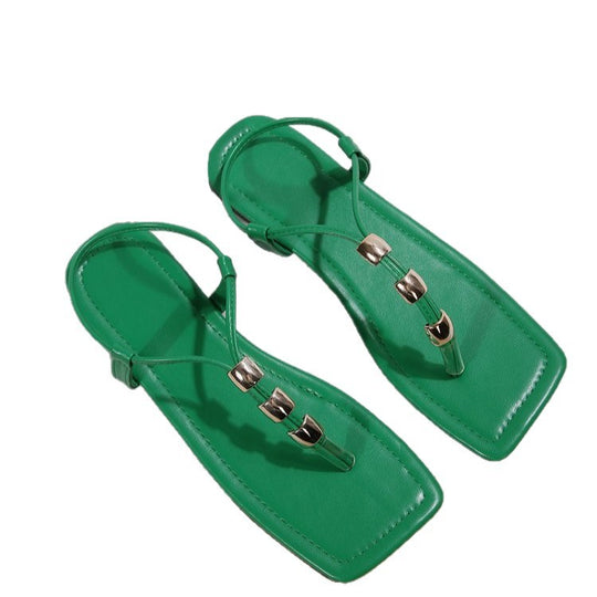 Damen modische Zehentrenner-Sandalen mit elegantem Schmuck EB