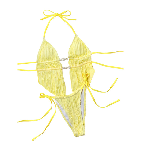 Damen Elegant gefalteter Bikini mit Eyecatcher-Details EB