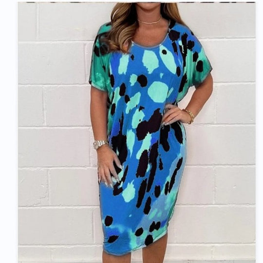 Damen Midikleid mit modernem Animal-Print und weichem Stretchmaterial EB