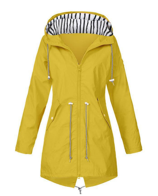 Damen nan taillierte Parka-Jacke mit Kapuze, Kordelzugbund und verdecktem Reißverschluss EB