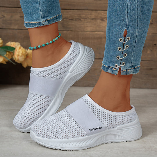 Damen Bequeme Slip-On Freizeitschuhe mit elastischem Riemen EB