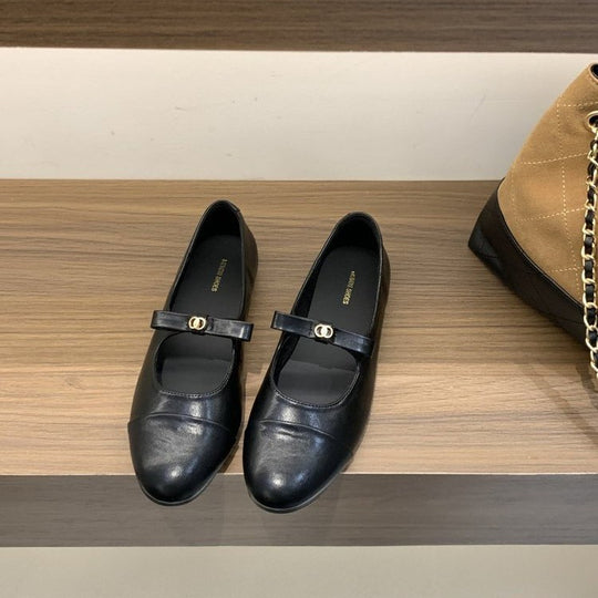 Damen Elegante Mary Jane Ballerinas mit modischem Riemchen und komfortablem Fußbett EB