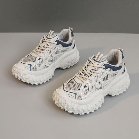 Damen Sportliche Chunky Sneakers mit atmungsaktivem Mesh-Obermaterial und dämpfender Laufsohle EB