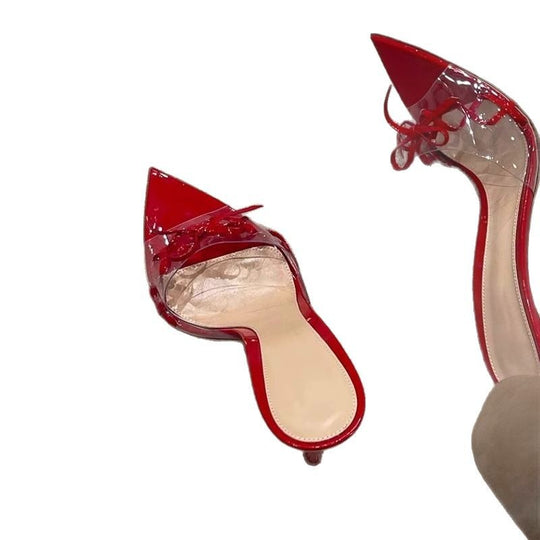 Damen moderne transparente High Heel Sandalen EB