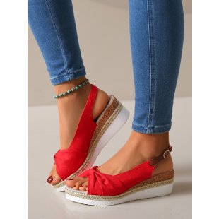 Damen Wedge-Sandaletten mit elegantem Knoten-Design EB