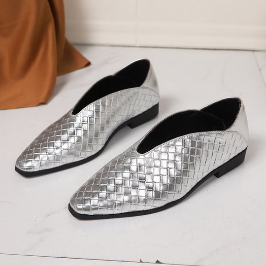 Damen geflochtene Slip-On Ballerinas EB