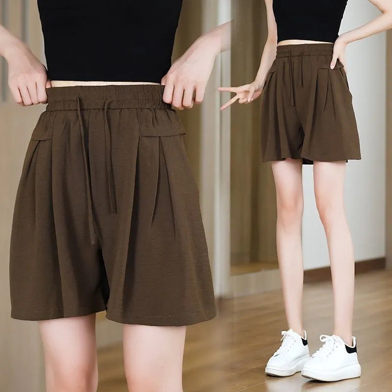 Damen kurze Freizeithose mit elastischem Taillenbund und praktischen Seitentaschen EB