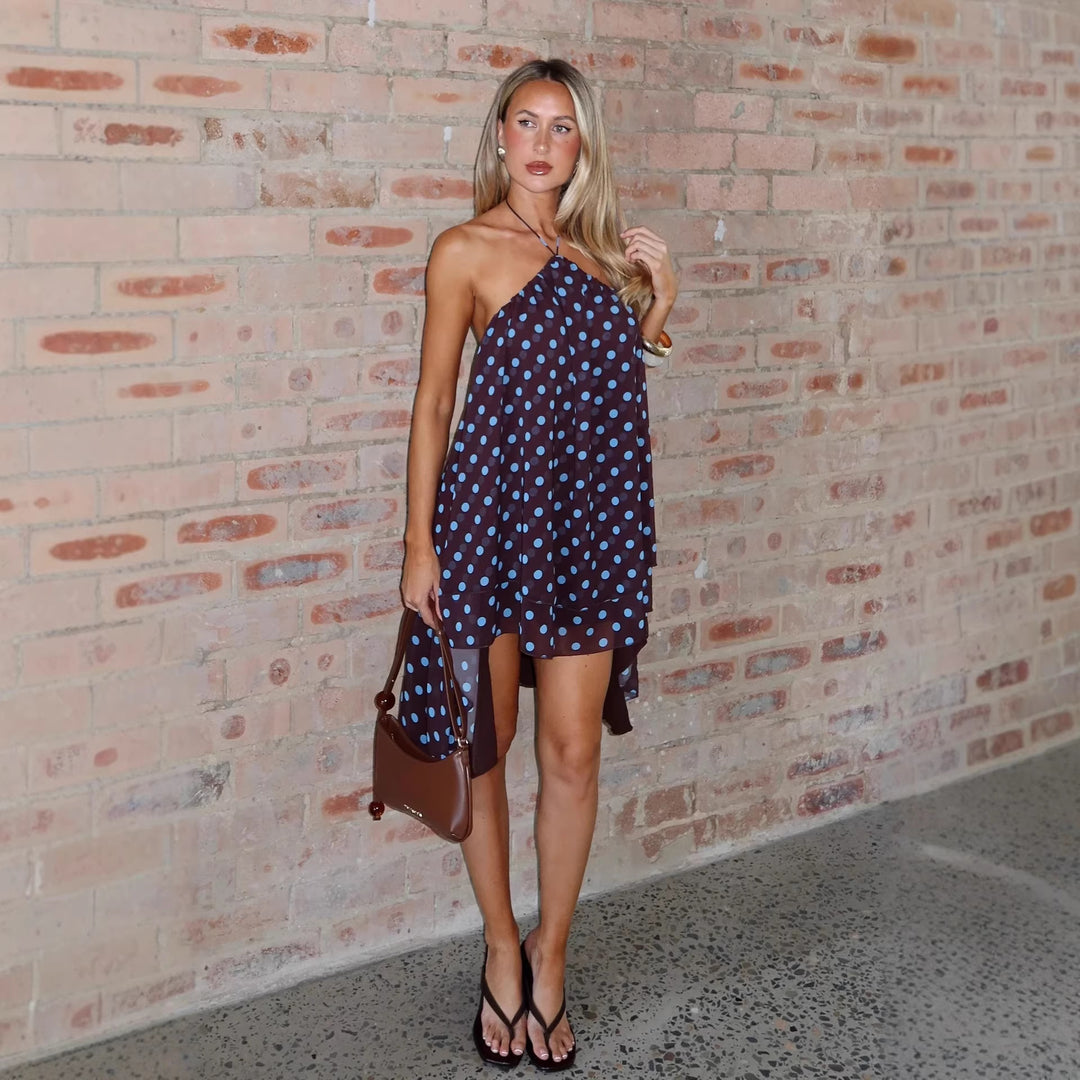 Damen maritimes Strandkleid mit fließendem Schnitt EB