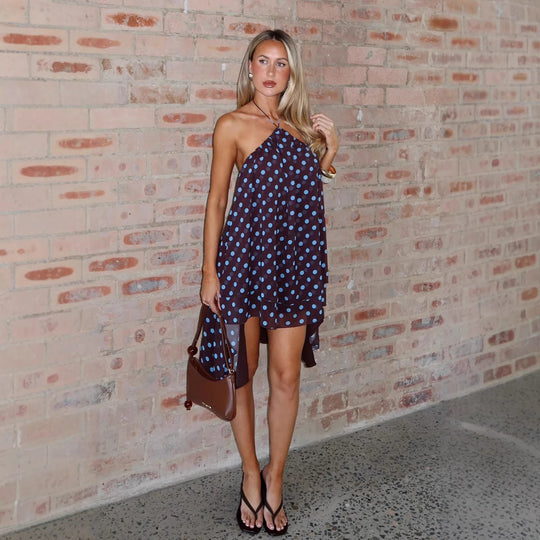 Damen maritimes Strandkleid mit fließendem Schnitt EB
