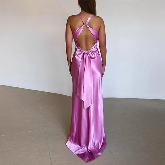 Damen Figurumspielendes Maxikleid mit elegantem V-Ausschnitt und Raffungen EB