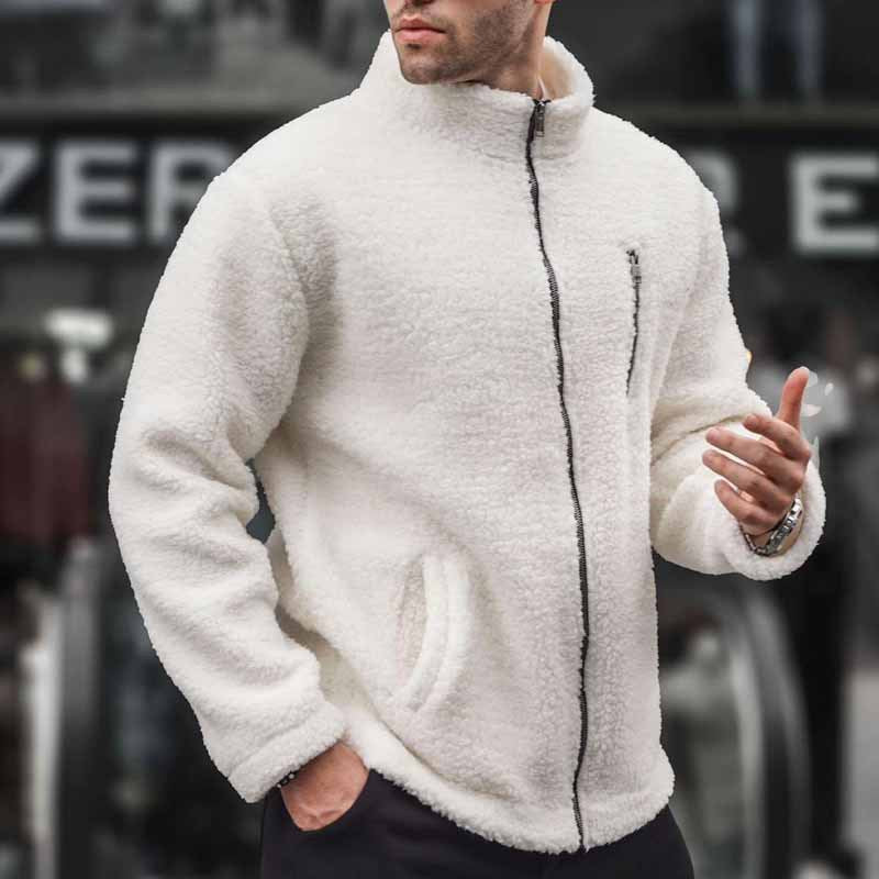 Herren kuschelige Fleecejacke mit praktischem Reißverschluss EB