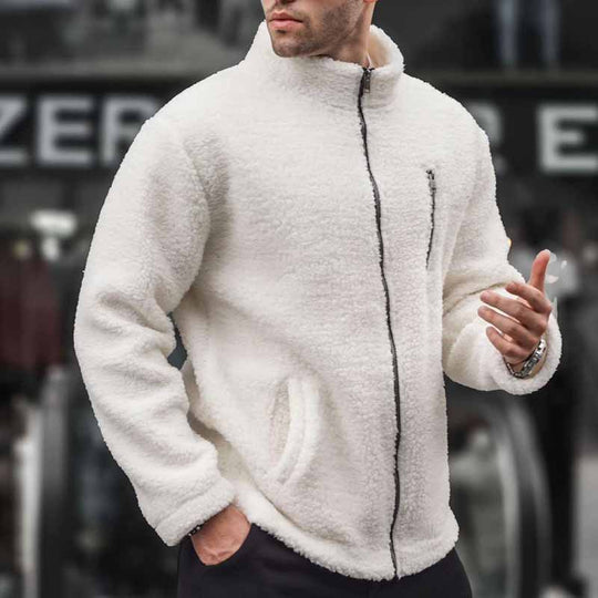 Herren kuschelige Fleecejacke mit praktischem Reißverschluss EB