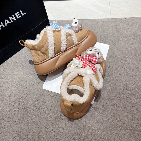 Damen Kuschelige Hausschuhe mit süßem Tierdesign und komfortablem Innenfutter EB