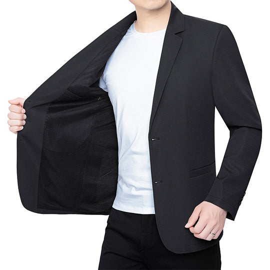 Herren Blazer schlanker Schnitt Business-Casual mit atmungsaktivem Meshfutter und Stretch EB