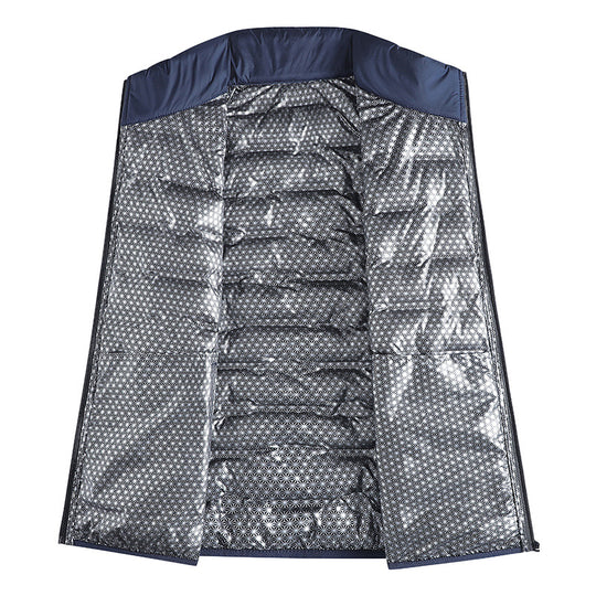 Herren leichte wattierte Stehkragenweste mit reflektierender Thermofolie EB