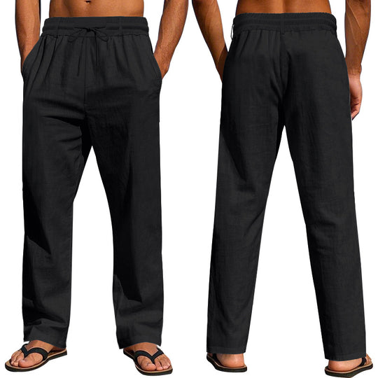 Herren lockere Freizeithose mit elastischem Bund und verstellbarem Kordelzug EB