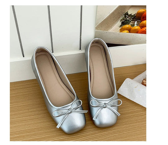 Damen Elegante und bequeme Ballerinas mit süßem Schleifen-Detail EB