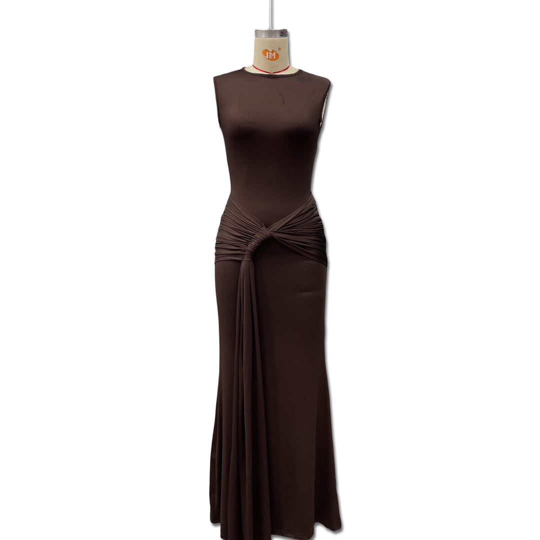 Damen Maxikleid mit stilvollem Wickel-Design und figurformender Silhouette EB