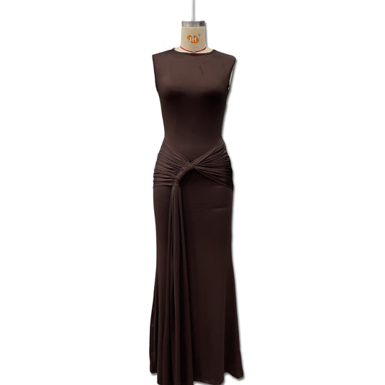 Damen Maxikleid mit stilvollem Wickel-Design und figurformender Silhouette EB