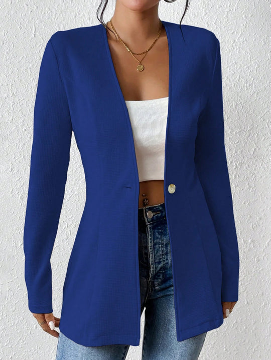 Damen elegante Blazerjacke mit asymmetrischem Schnitt EB