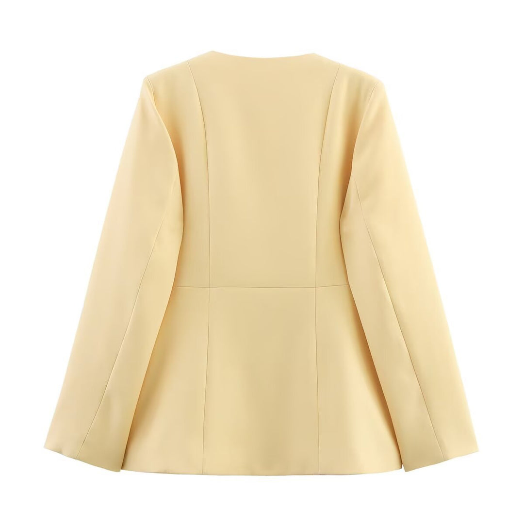 Damen elegante Blazerjacke mit dekorativen Knöpfen und Schnittführung EB
